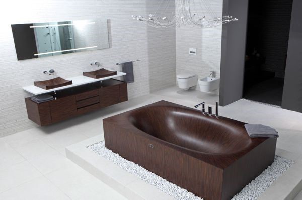 bồn tắm bằng gỗ 