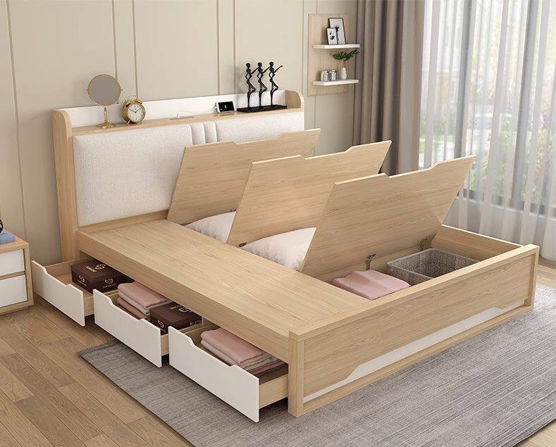 giường ngủ gỗ công nghiệp có ngăn kéo
